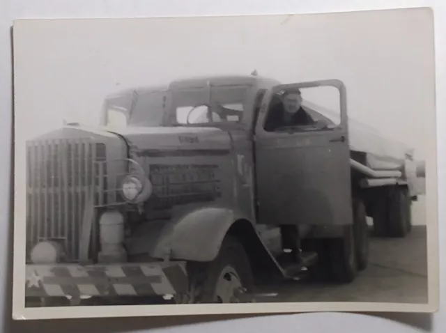 Military Tanker Truck Diesel Driver Vintage Photo 1940's
