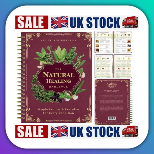 THE NATURAL HEALING Handbook, Spiral-Bound Guide for Herbal Remedies ...