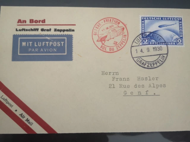 Zeppelinpost  echt gelaufen