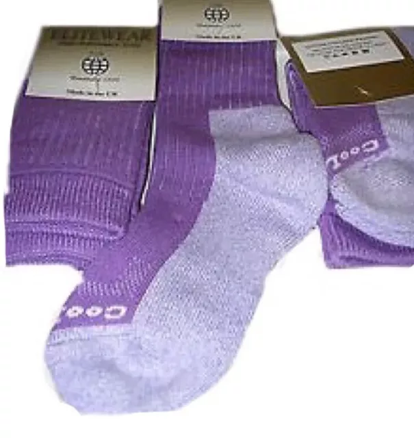 LOW PRICE X3 Pairs Ladies Coolmax Hiking Socks 3-5 Lilac £11.99 No labels