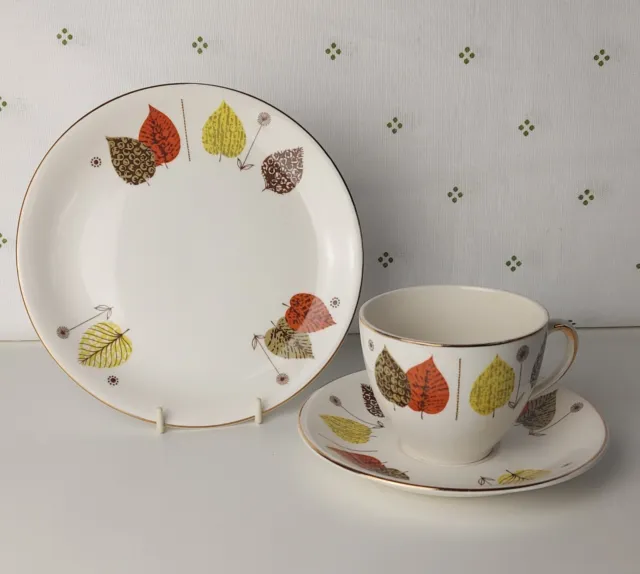 Vintage Alfred Meakin Gay Fantasy Cup, Saucer and Side Plate Trio 1950s