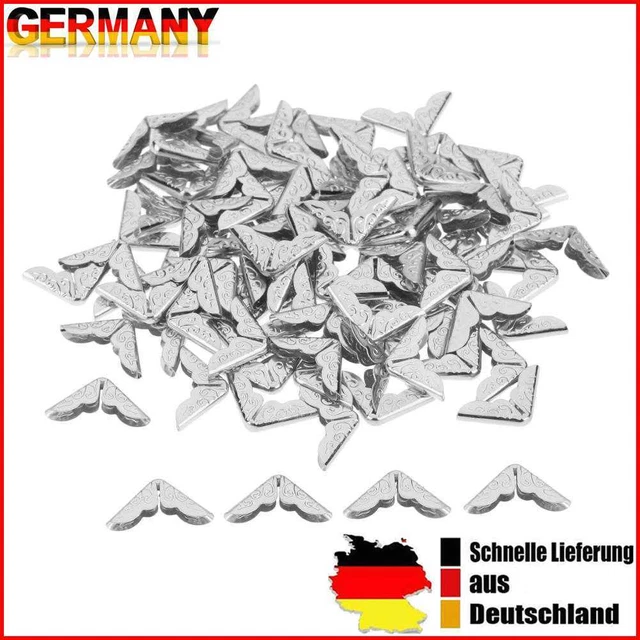 100pcs Tone Scrapbooking Albums Corner Protectors Card File Menu Metal Book
