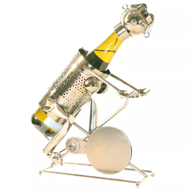 Weinflaschenhalter Figur Metall Deko Fahrrad Fahrer Weinhalter Geschenk