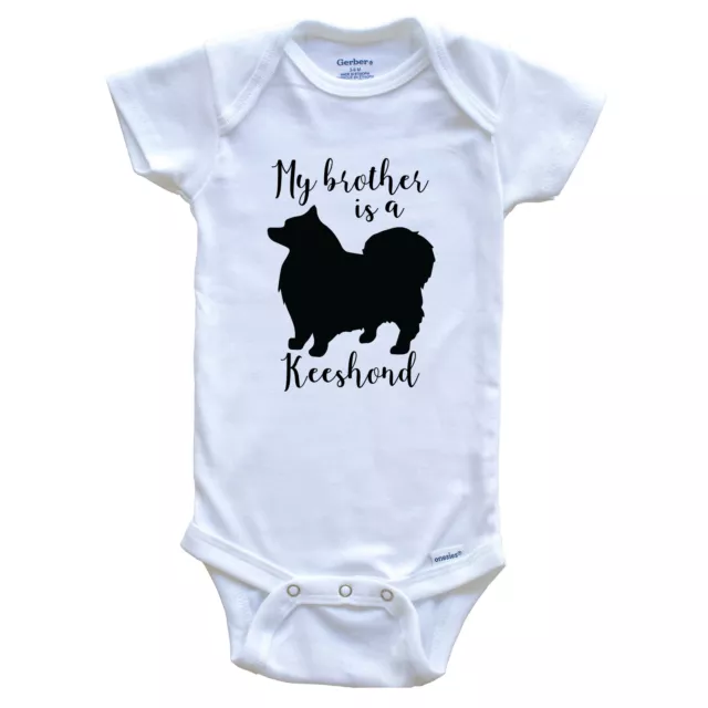 My Brother Is A Keeshond Cute Dog Bodysuit - Keeshond One Piece Bodysuit