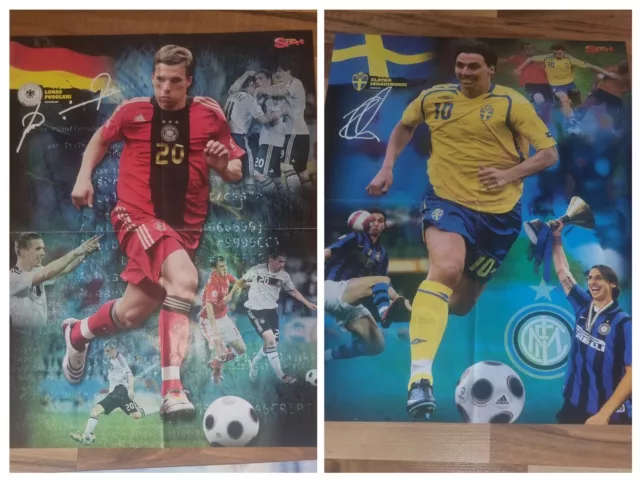 XL Poster Zlatan Ibrahimovic Lukas Podolski 56x42 Bravo Sport Dfb Köln Inter