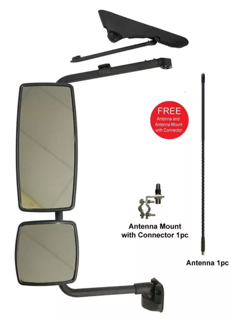 Door Mirror with Arm Black - Driver Side (Fit: International DuraStar 4300)