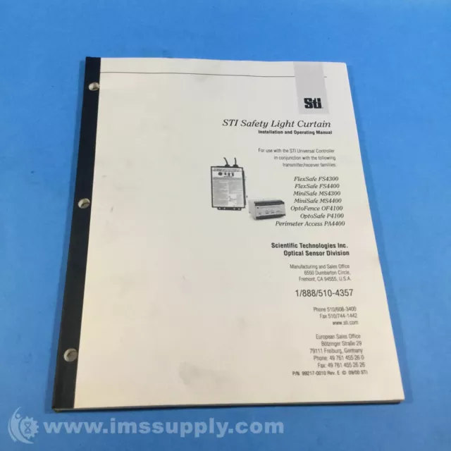 Sti 99217-0010 Safety Light Curtain Manual FNIP