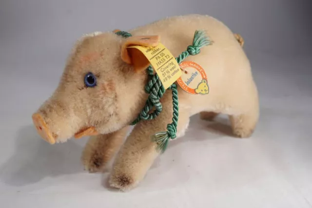 STEIFF 3970/10 Schwein Jolanthe 1960er Jahre - 10cm K/F/S