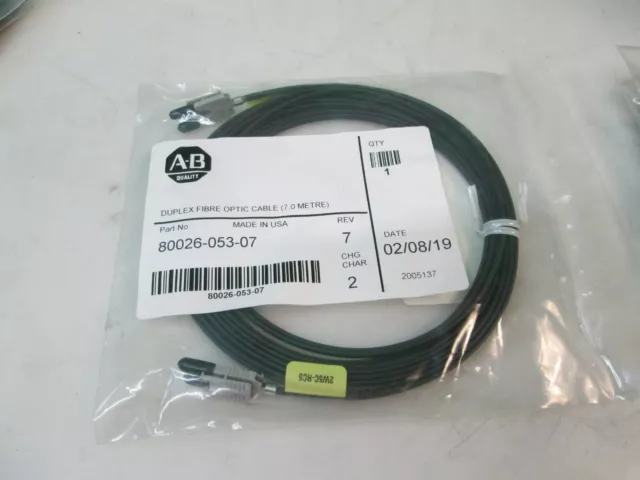 ALLEN BRADLEY 80026-053-07 Fiber Optic 7m Cable DUPLEX MFG DATE 02/08/19 NEW