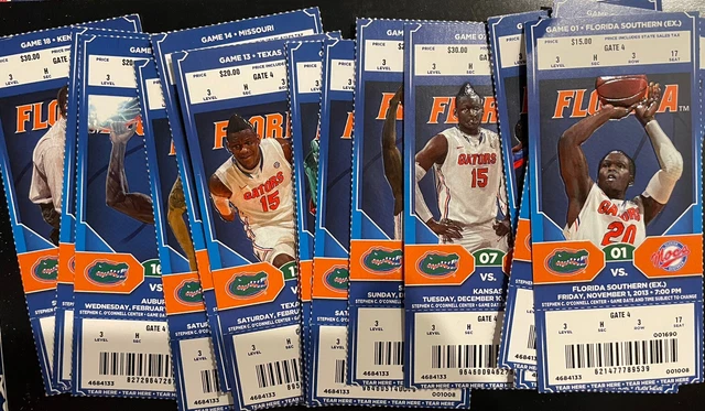 Florida Gators Men’s Basketball 2013-14 Full Tickets-lot of 18