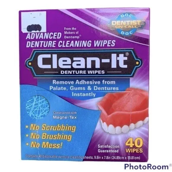D.O.C. Clean-It Advanced Denture Cleaning 40 Wipes/Box
