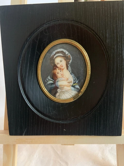 PEINTURE ANCIENNE MINIATURE Panneau Scène Galante Porcelaine Limoges