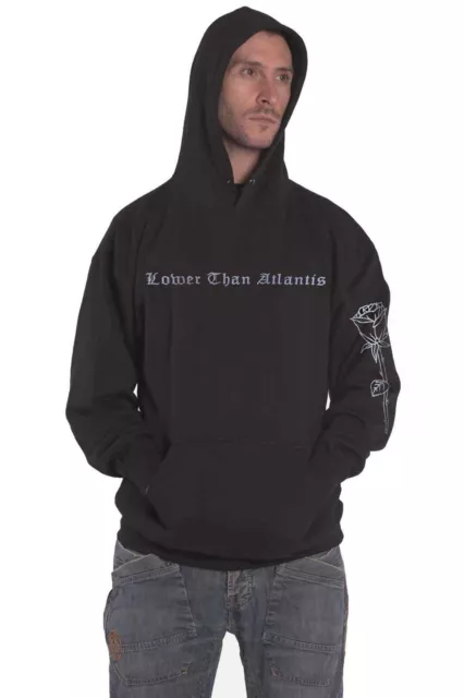 Lower than Atlantis Hoodie Roses Band Logo new Official Unisex Black Pullover