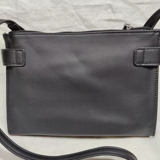 New Rosetti Black Vegan Leather 10" Wide Small Shoulder Bag Purse 3