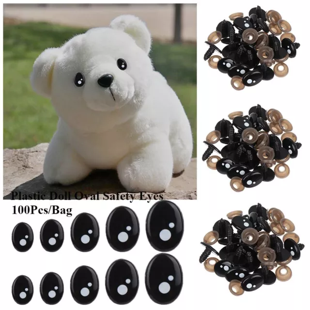 DIY Toys Puppet Crafts Plush Doll Accessories Oval Safety Eyes For White Bear