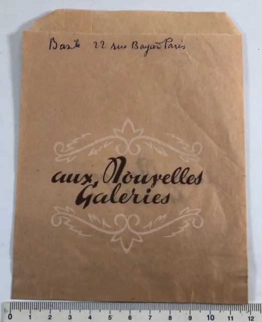 Aux Nouvelles Galeries - Sachet papier publicitaire 10 x 15 cm - Vintage