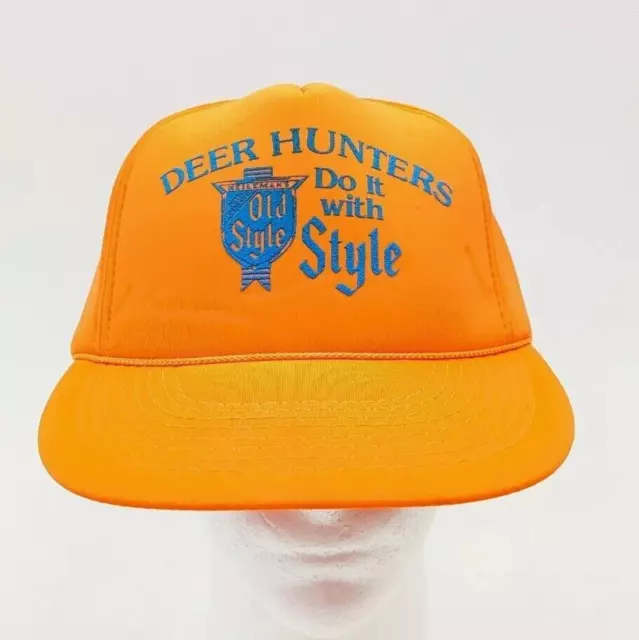 Vintage Deer Hunters Do It With Old Style Blaze Orange Beer Cap Hat Snapback