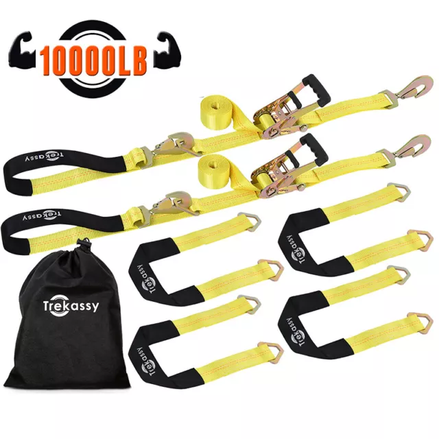 4 PACK CAR Tie Down with Snap Hooks Lasso Style 2 Inch x 96 Inch 3,300  Pound $65.99 - PicClick