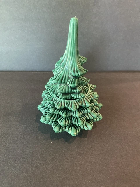 VINTAGE STACKING CERAMIC Christmas Tree Lighter & Ashtrays 5 Pieces