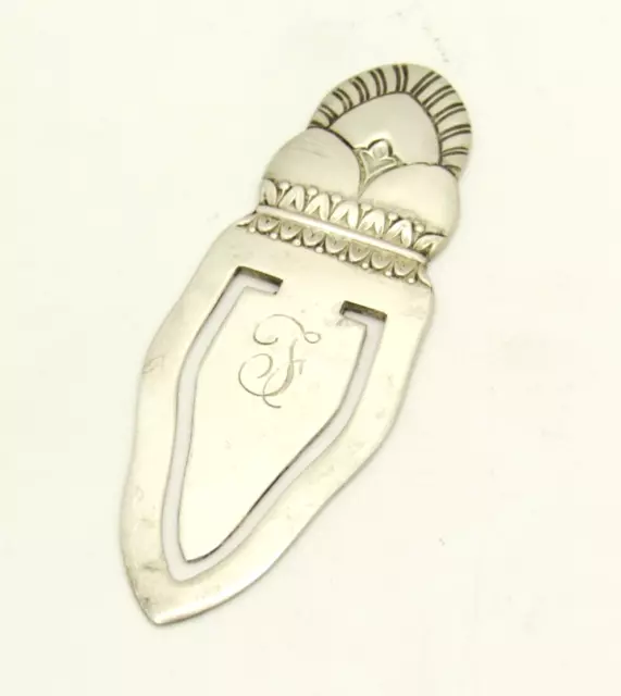 Vintage Bookmark Maker Whiting JC Monogram Art Deco Length 2 5/8"