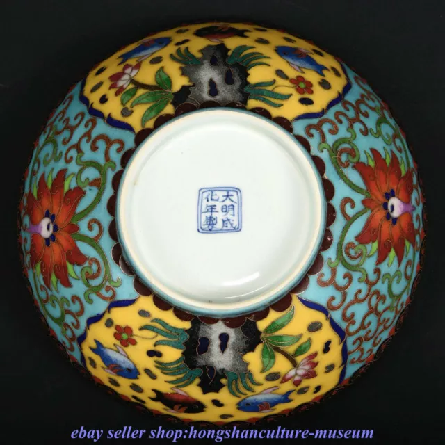 8.4 " Chenghua Marked Old China Colour Enamel Porcelain Dynasty Year Fish Bowl 2