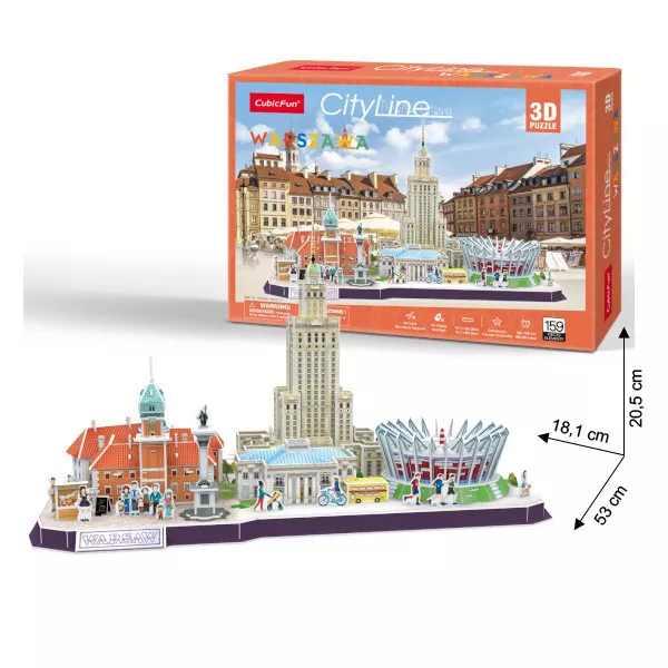 Cubic Fun - 3D Puzzle Stadtansicht City Line Warschau Polen