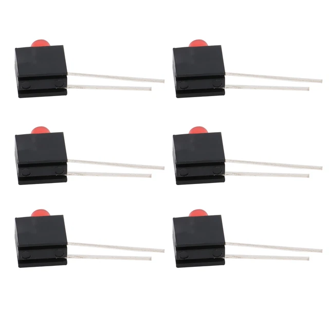 100 pz Supporto LED 3 mm Paralume Piega 90 gradi con Componenti Luce Rossa