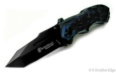 Smith&Wesson Police Military Black Ops Blue Assisted-Open Tactical Pocket Knife