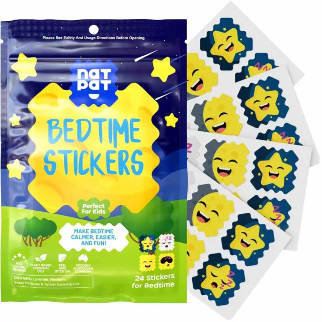 NATPAT Buzz Patch Sleepy Patch BEDTIME Stickers (3 Pack, 72 Stickers) BULK