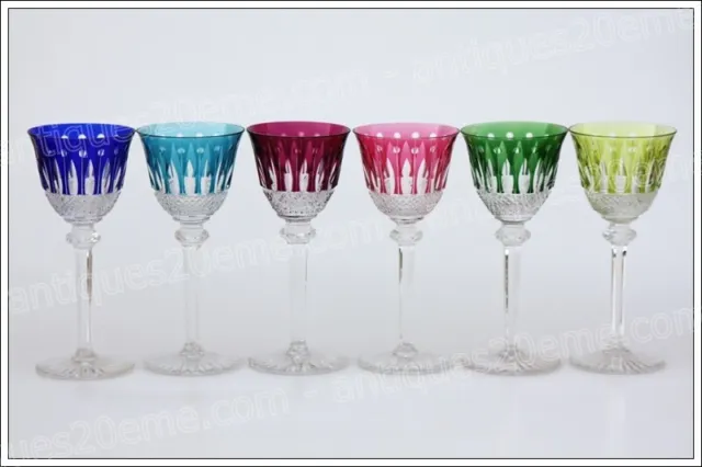 Set de 6 verres à vin du Rhin en cristal de St Louis Tommy - Roemer glasses
