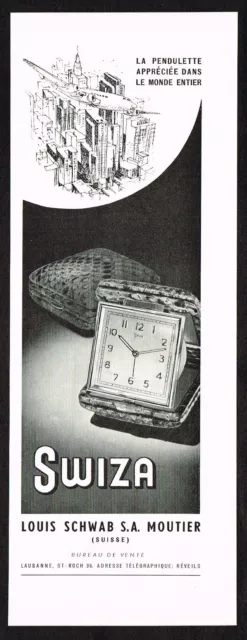 1940s Original Vintage Louis Schwab Swiza Clock Print Ad