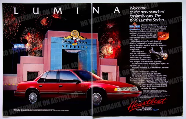 Chevy Lumina Sedan Car 1989 Disney World MGM Print Magazine Ad Poster ADVERT