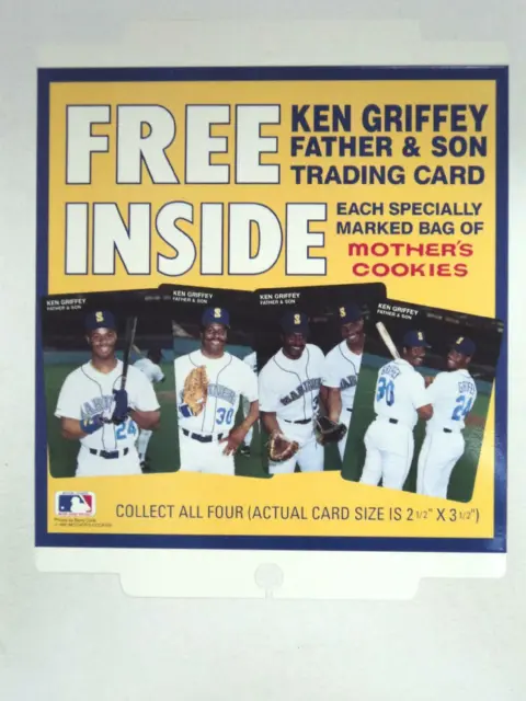 1989 Ken Griffey Jr and Sr Mothers Cookies Advertising Poster -