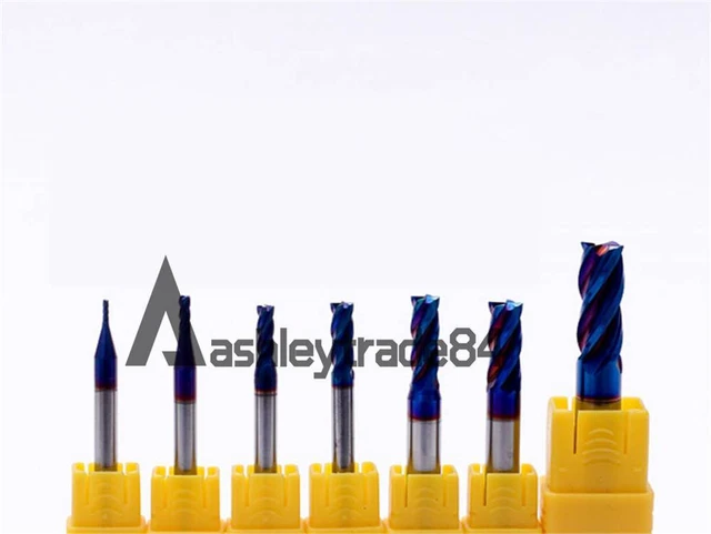 HRC65 4 Flutes solid carbide end mill dia 1 1.5 2 2.5 3 4 5 6 8 10 12 14 20mm