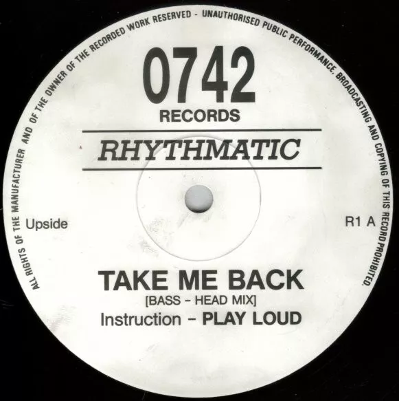 Rhythmatic - Take Me Back, 12", (Vinyl)