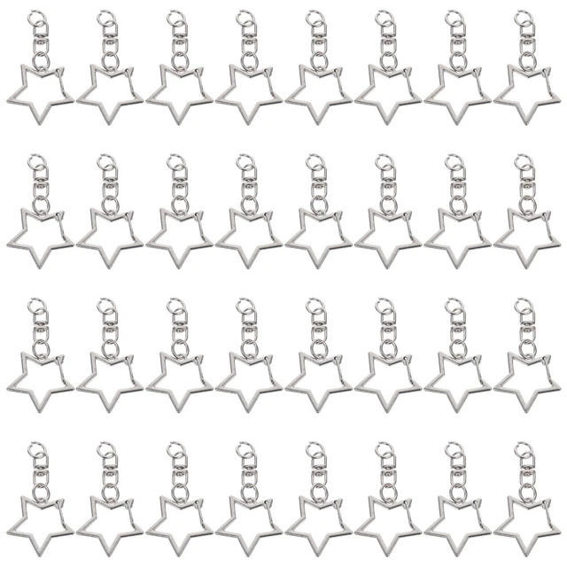 60 Pcs Karabinerhaken Schlüsselanhänger Pentagramm Drehschnalle
