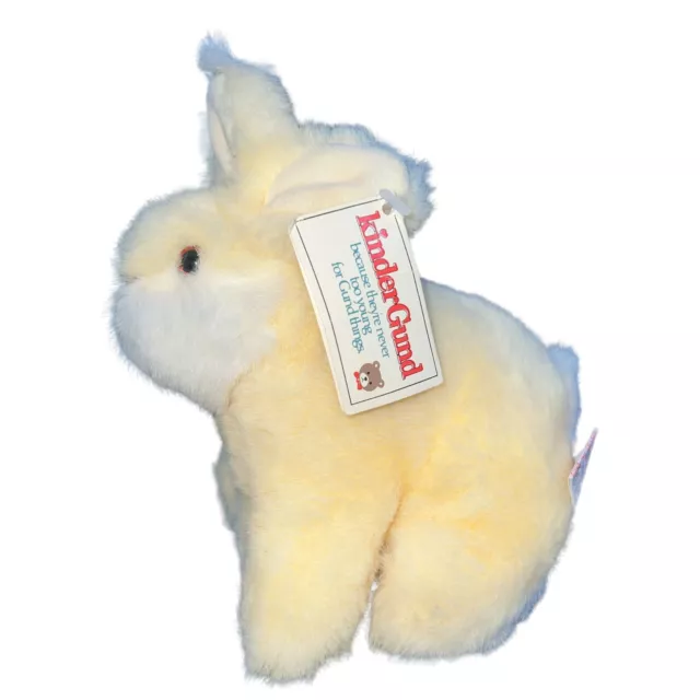 Kinder Gund Softee Squeaks Yellow Bunny Rabbit Plush 1988 With Tag Stuffed 6”