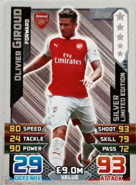 MATCH ATTAX 2015/16 Premier League Olivier Giroud SILVER LIMITED EDITION LE3S