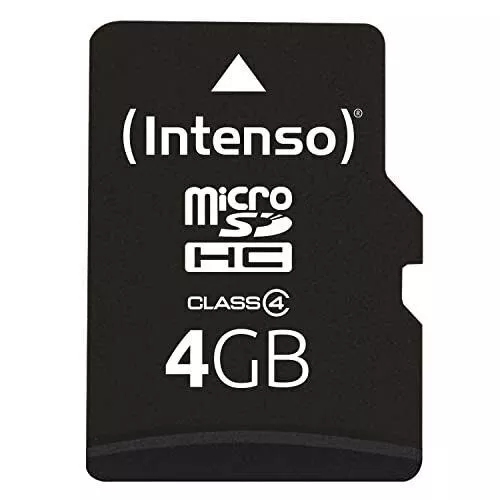 Intenso Speicherkarte Mirco SD Micro SDHC Datenspeicher Class 4 + Adapter 4GB