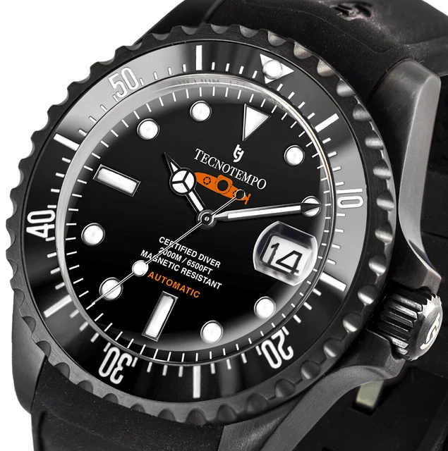 TECNOTEMPO AUTOMATIC WATCH Professional Diver s 2000M 200 ATM WR