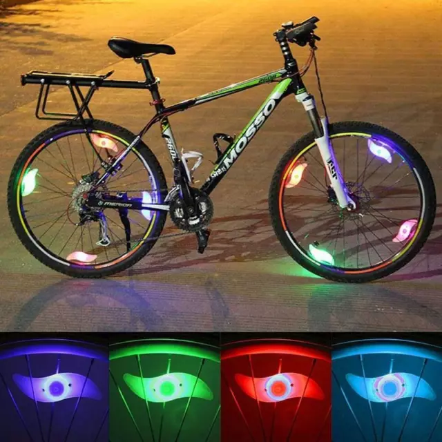 2 LED Bicycle Wheel Safety Light Cycling Push Bike Motion Activated Spoke Lights