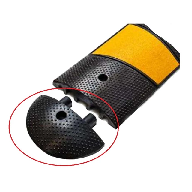 72"L Portable Rubber Speed Bump Yellow Stripes Rubber Speed Ramps