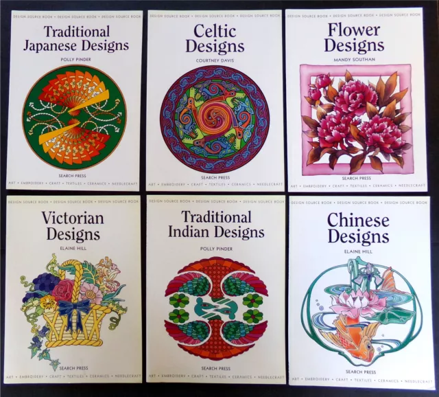 DESIGN SOURCE BOOK LOT 6x Traditional Art & Craft Asian Celtic Native Flower Etc