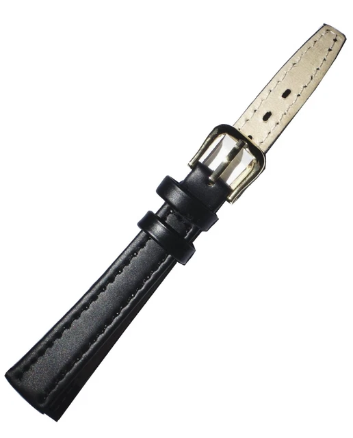 Bracelet de montre classique - 20 mm - Noir - Cuir de Veau