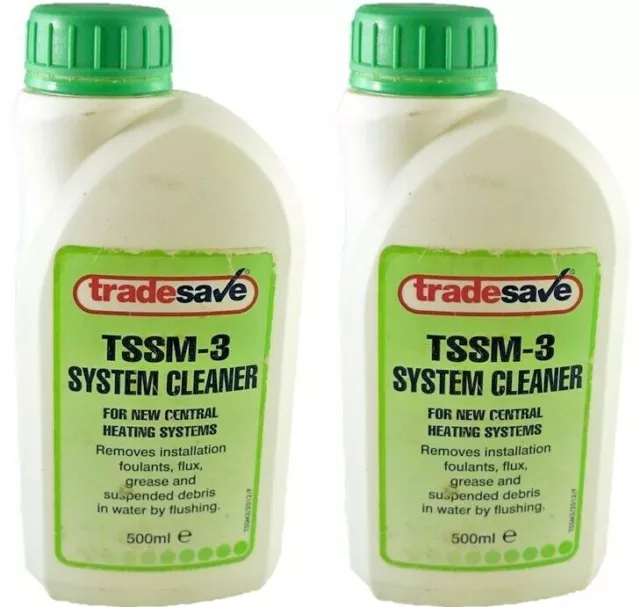 2 x New Central Heating Systems Cleaner 500ml Flux Grease Debris Remover TSSM-3