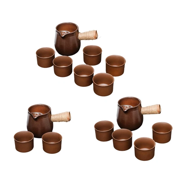 Théière en céramique de 500ml avec poignée latérale, bouilloire à feuilles