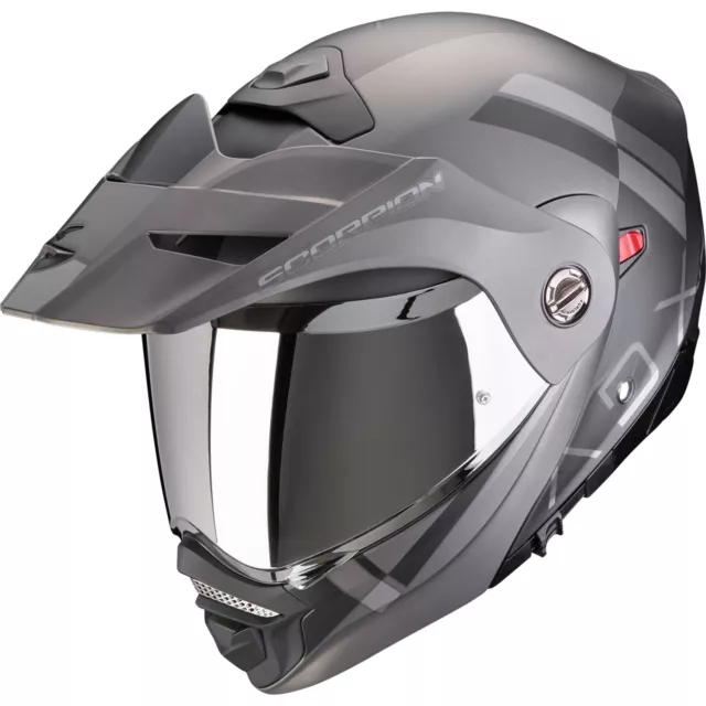 Scorpion Motorcycle Helmet M - Adx 2 Galane Flip up Helmet - Black Silver Matte