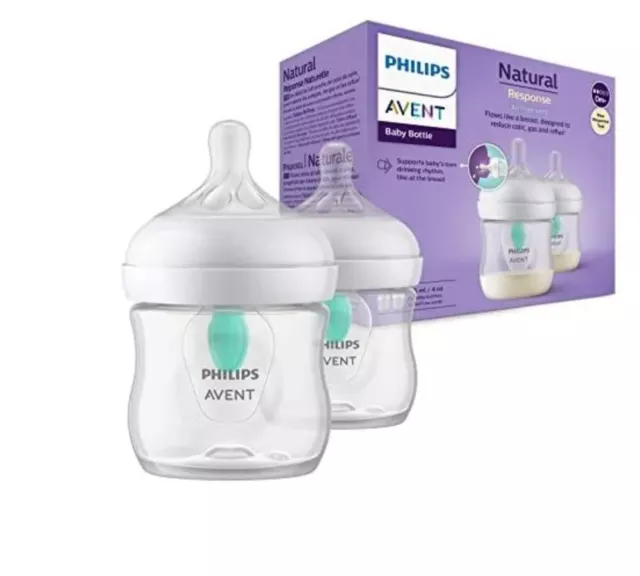 Philips Avent Natural Response Baby Bottle - 2X 125ml Baby Milk Bottle