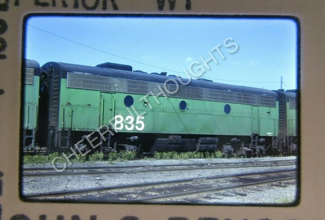 Original '81 Kodachrome Slide BN Burlington Northern 835 F9B B-Unit     33L55