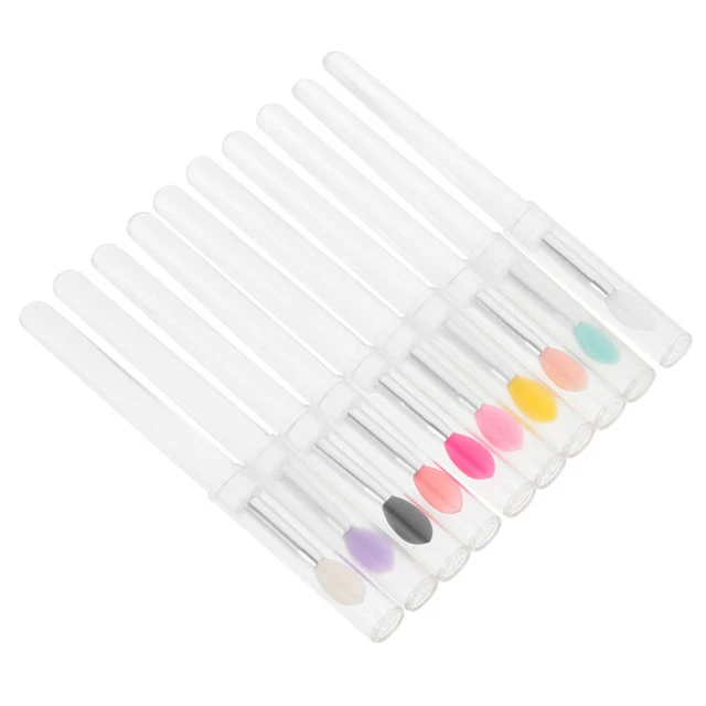 10 piezas Cepillo Máscara Labial de Silicona 11x0.5cm Gel de Sílice Viajes